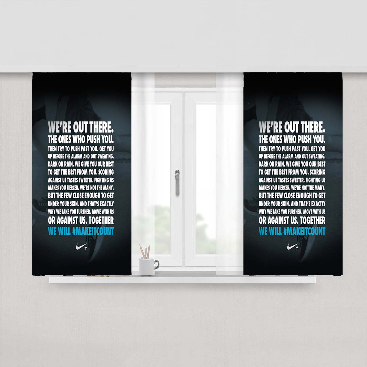 Quotes Together We Will Make It Count Peach Skin Window Curtains