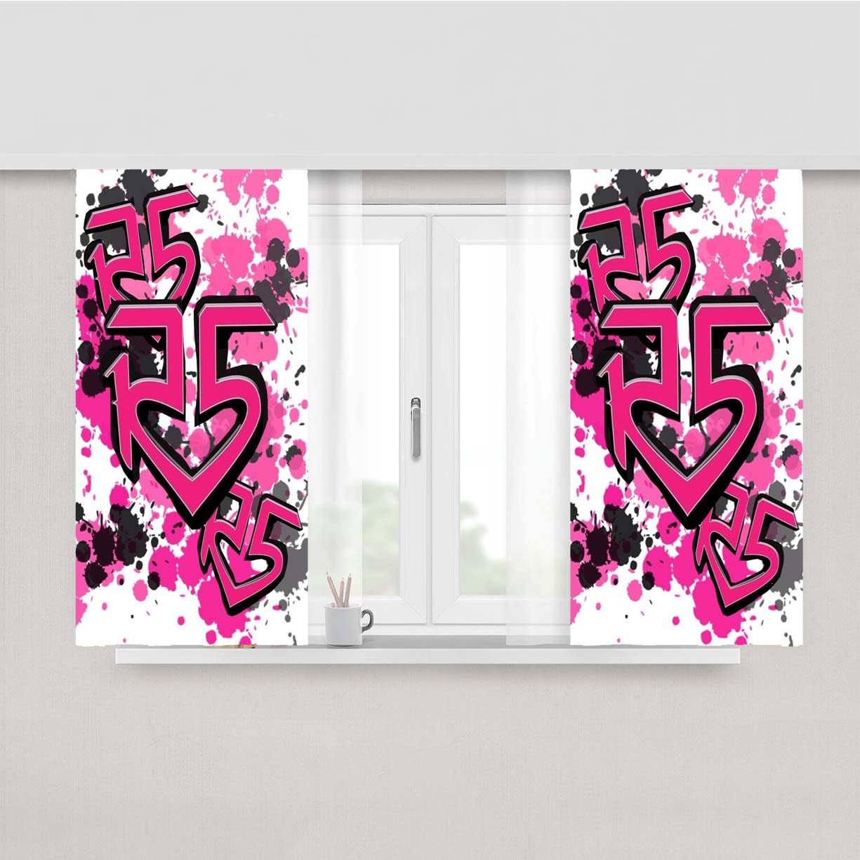 R5 Load Band Peach Skin Window Curtains