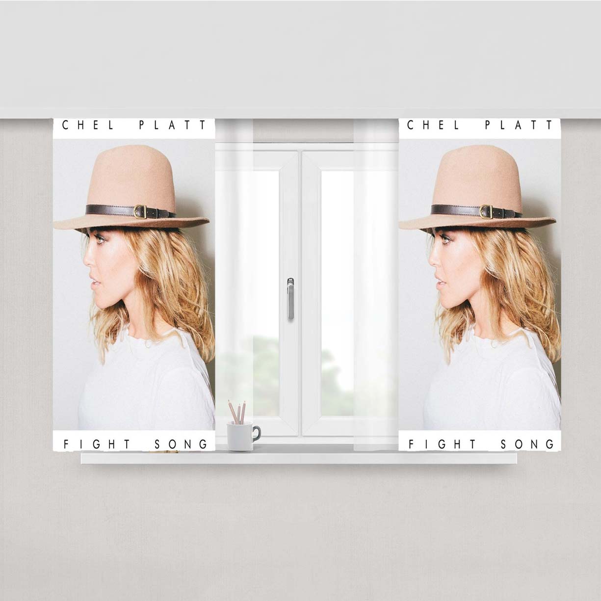 Rachel Platten Fight Song Cover Art Peach Skin Window Curtains