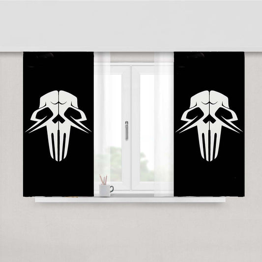 Rachnera Skull Peach Skin Window Curtains