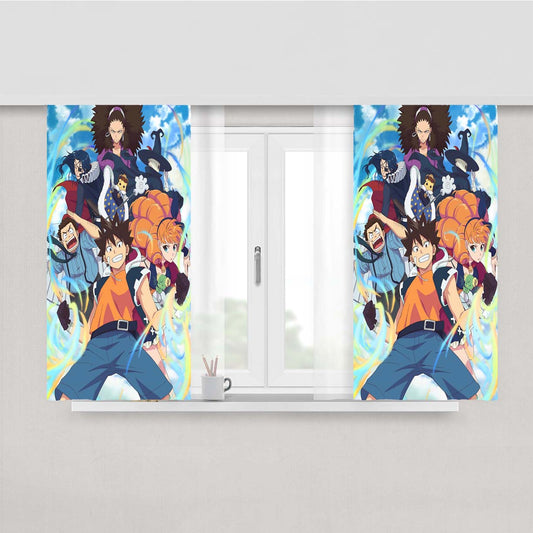 Radiant Comic Poster Peach Skin Window Curtains