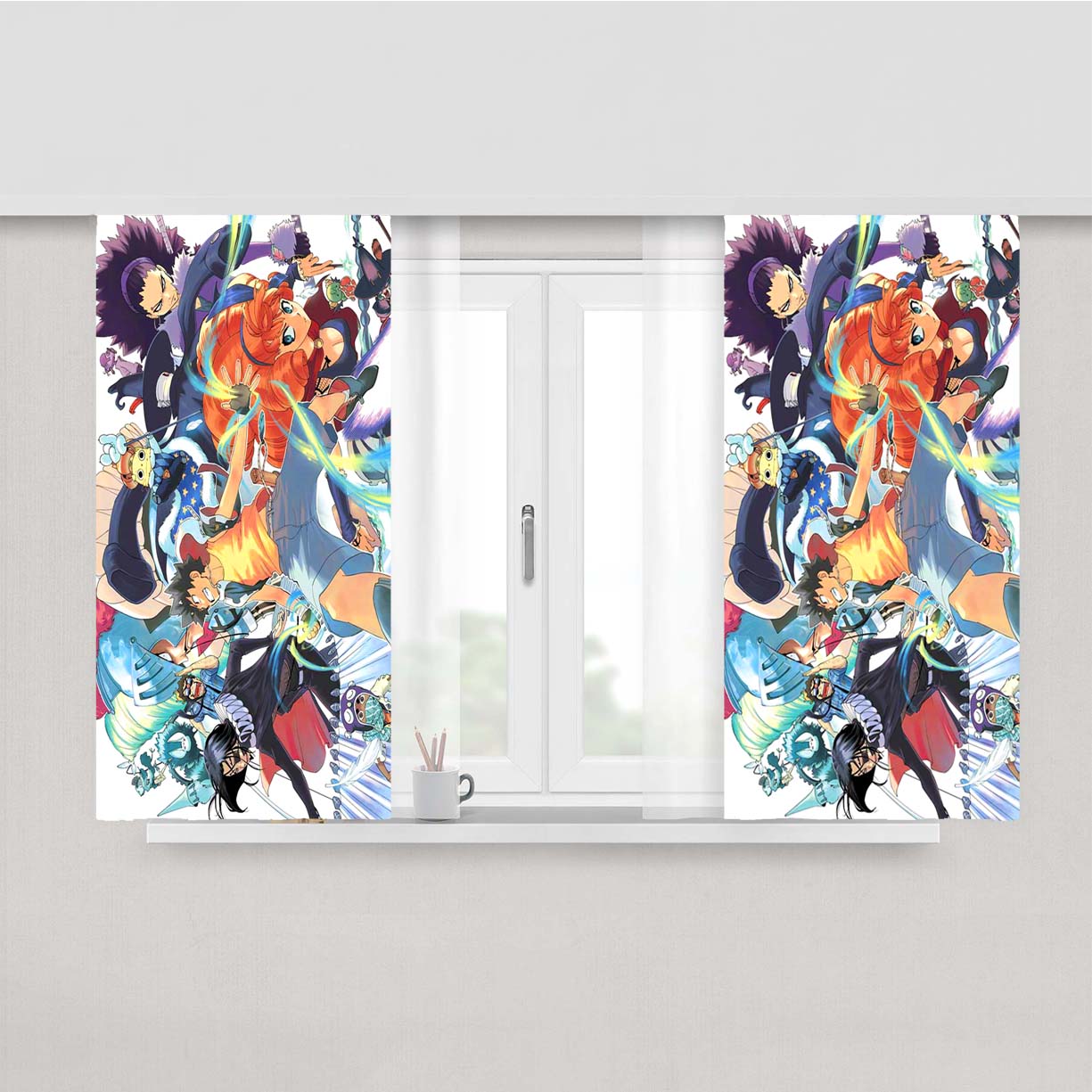 Radiant Comic Poster All Characters Peach Skin Window Curtains