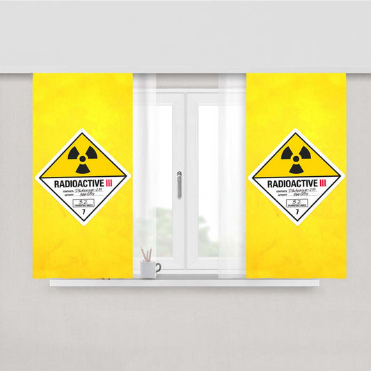 Radio Active Warning Peach Skin Window Curtains