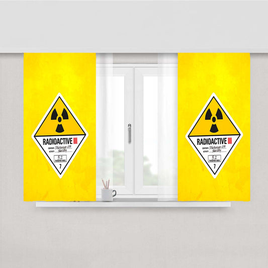 Radioactive Sign Peach Skin Window Curtains