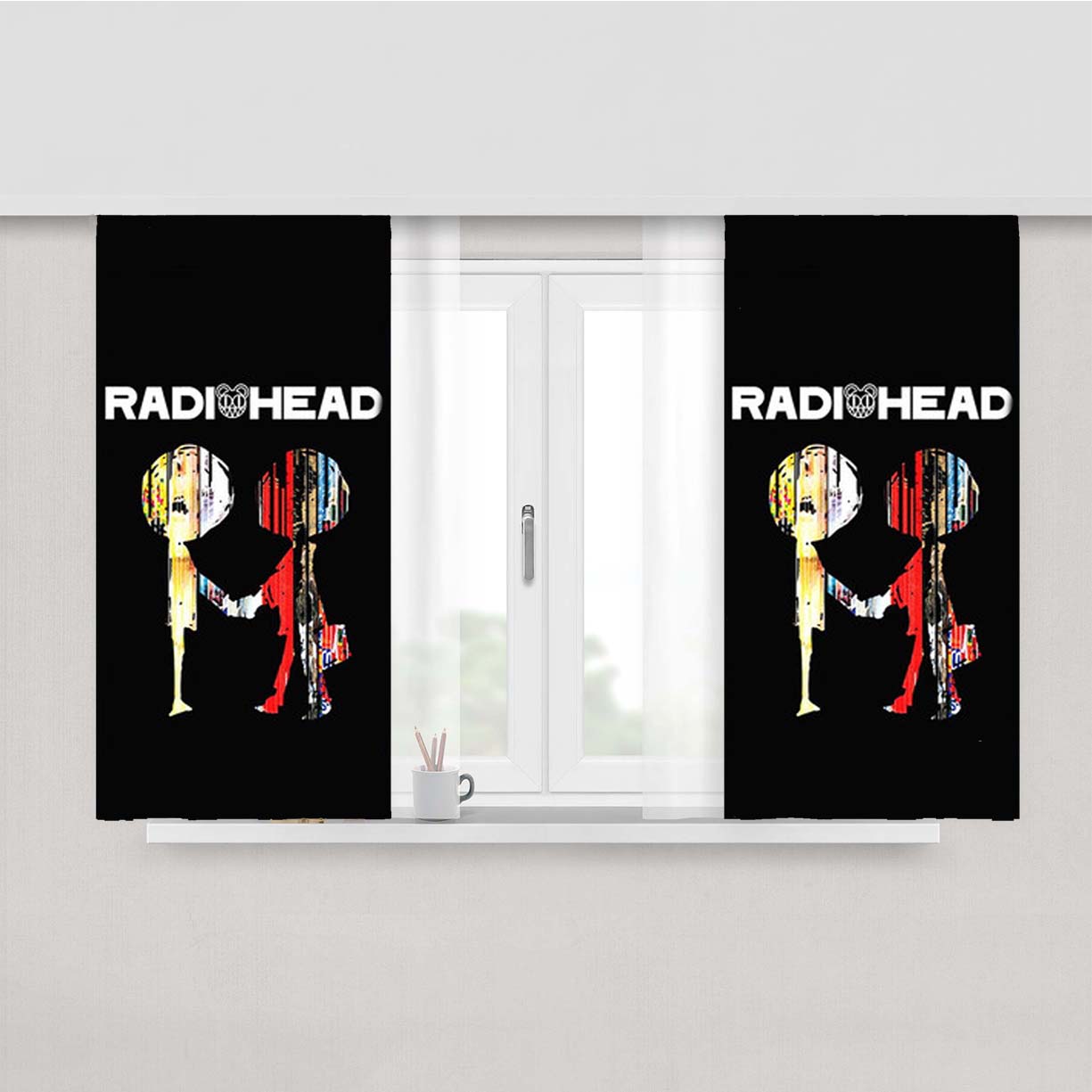 Radiohead Peach Skin Window Curtains