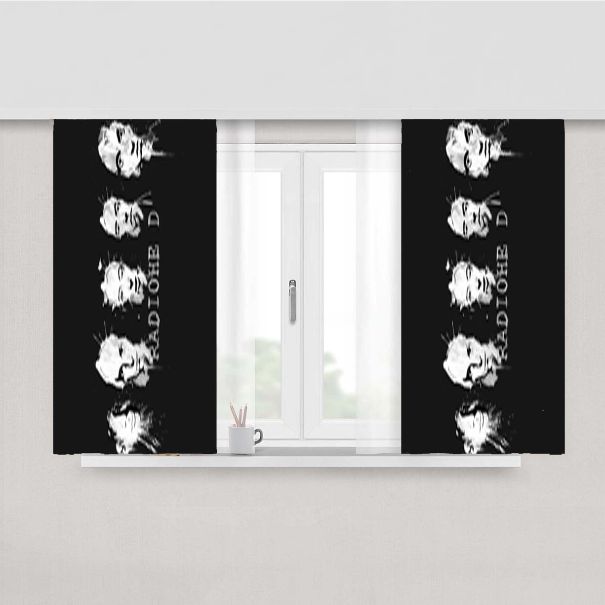Radiohead Art Peach Skin Window Curtains