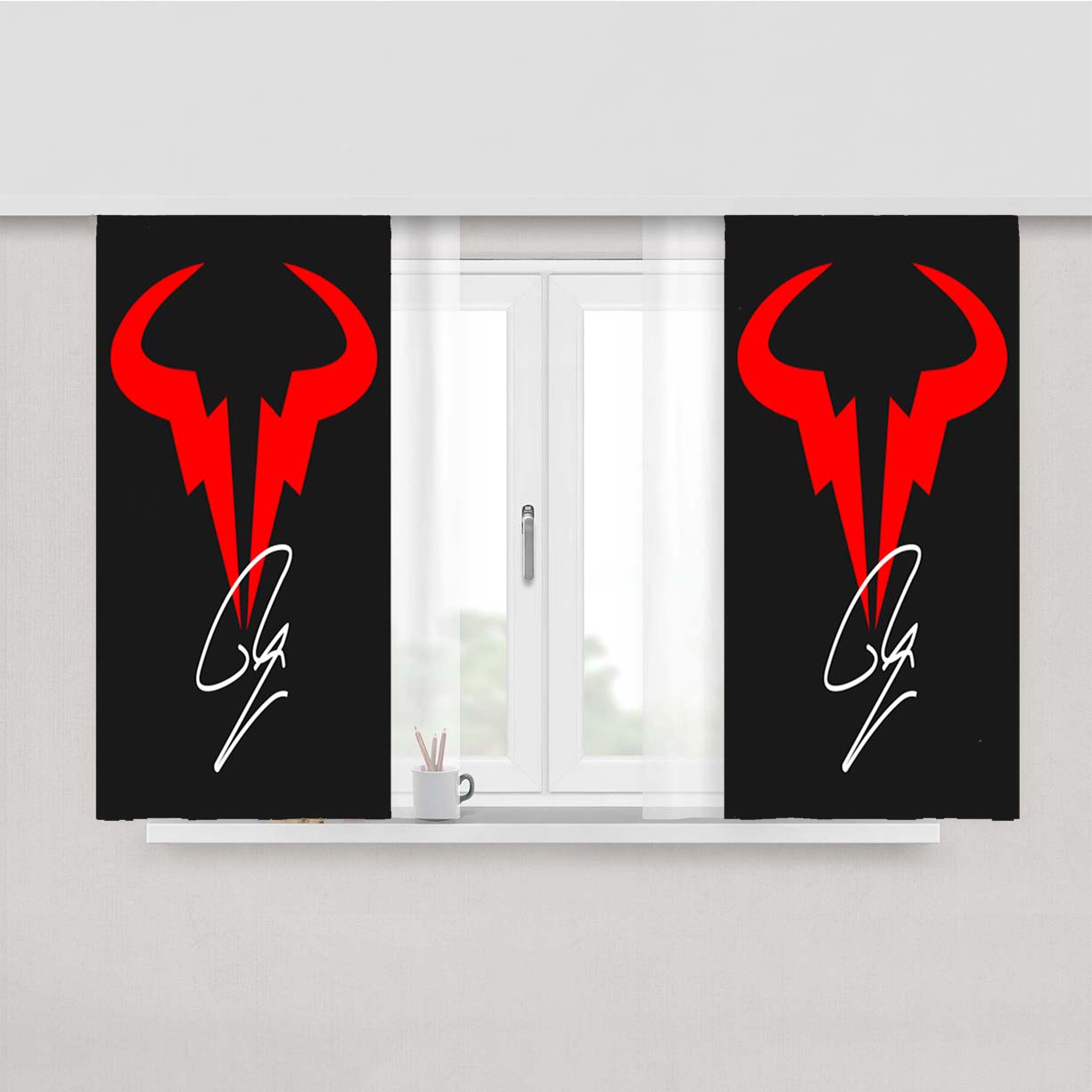 Rafael Nadal Tennis Peach Skin Window Curtains