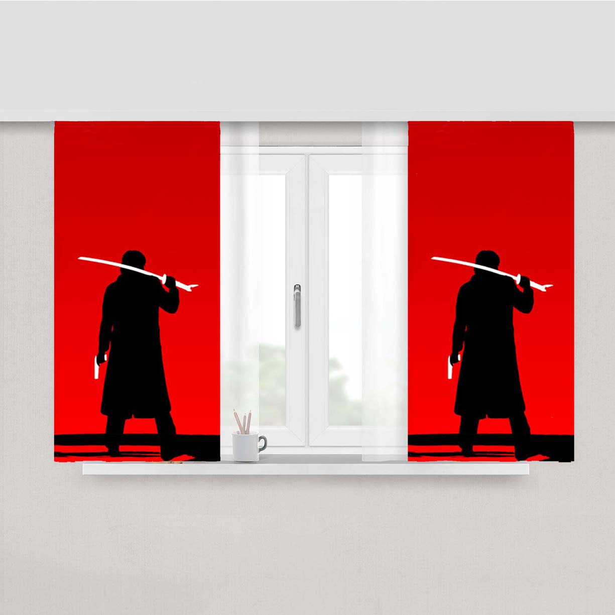Rage Against Peach Skin Window Curtains