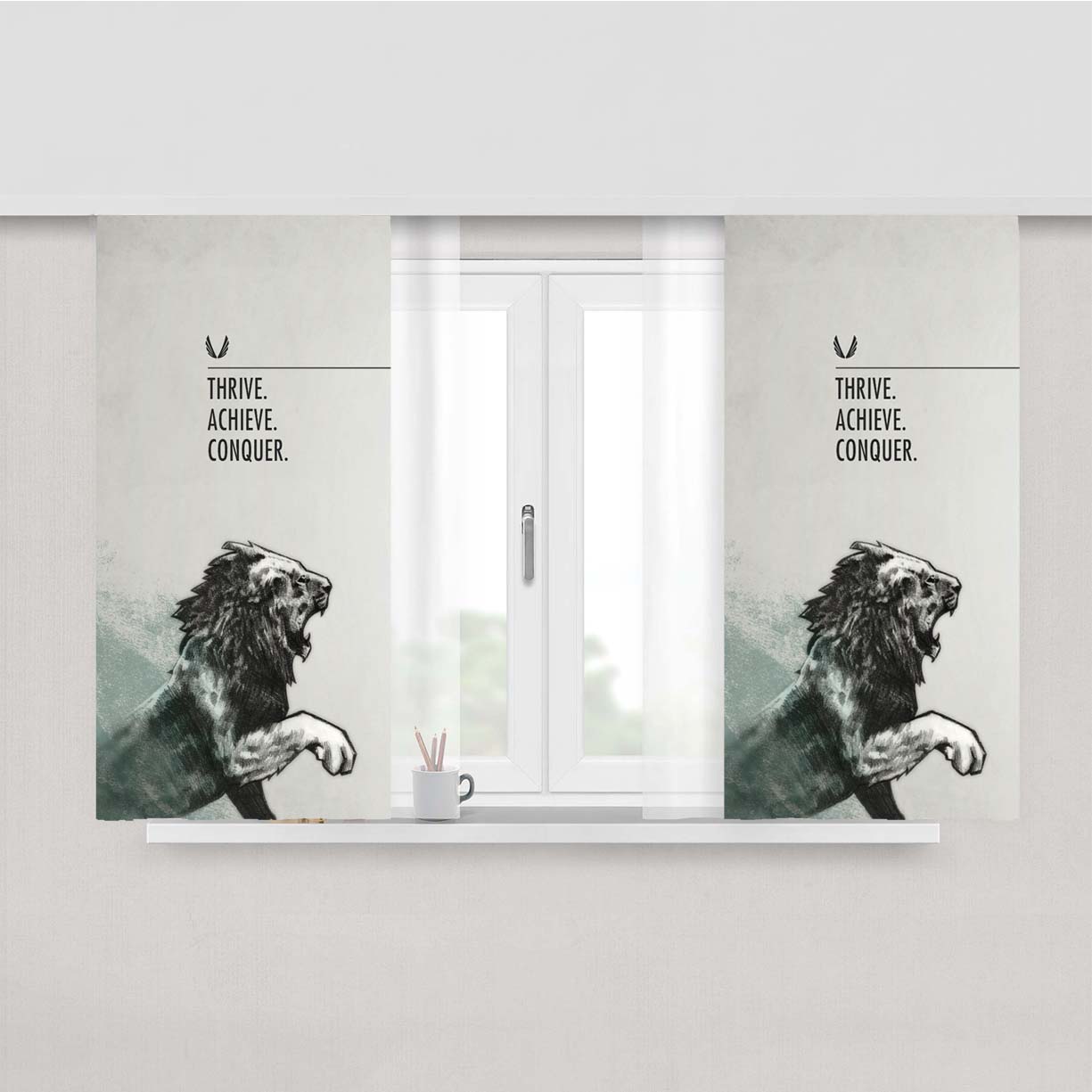 Rage Against The Machine Lion Quotes Peach Skin Window Curtains