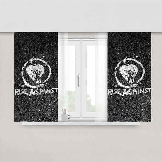 Rage Against White Peach Skin Window Curtains