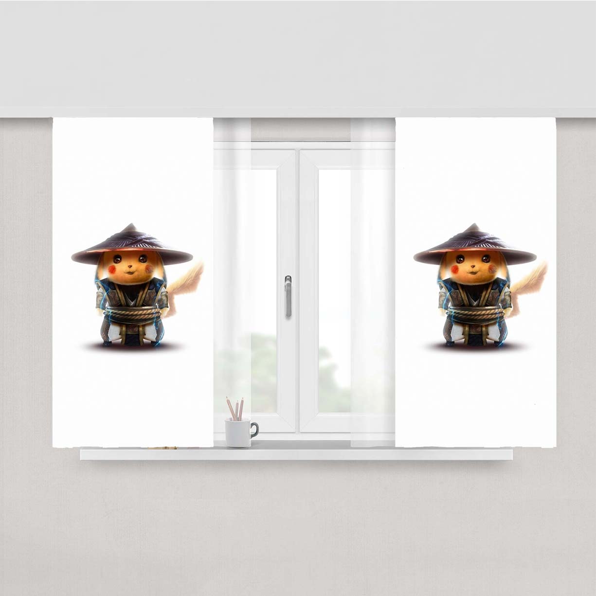 Raidchu Raiden Mortal Kombat X Pikachu Peach Skin Window Curtains