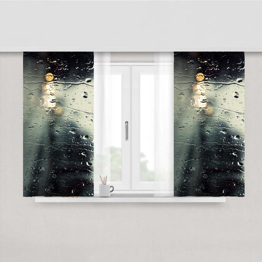 Rain Out Of The Window Peach Skin Window Curtains