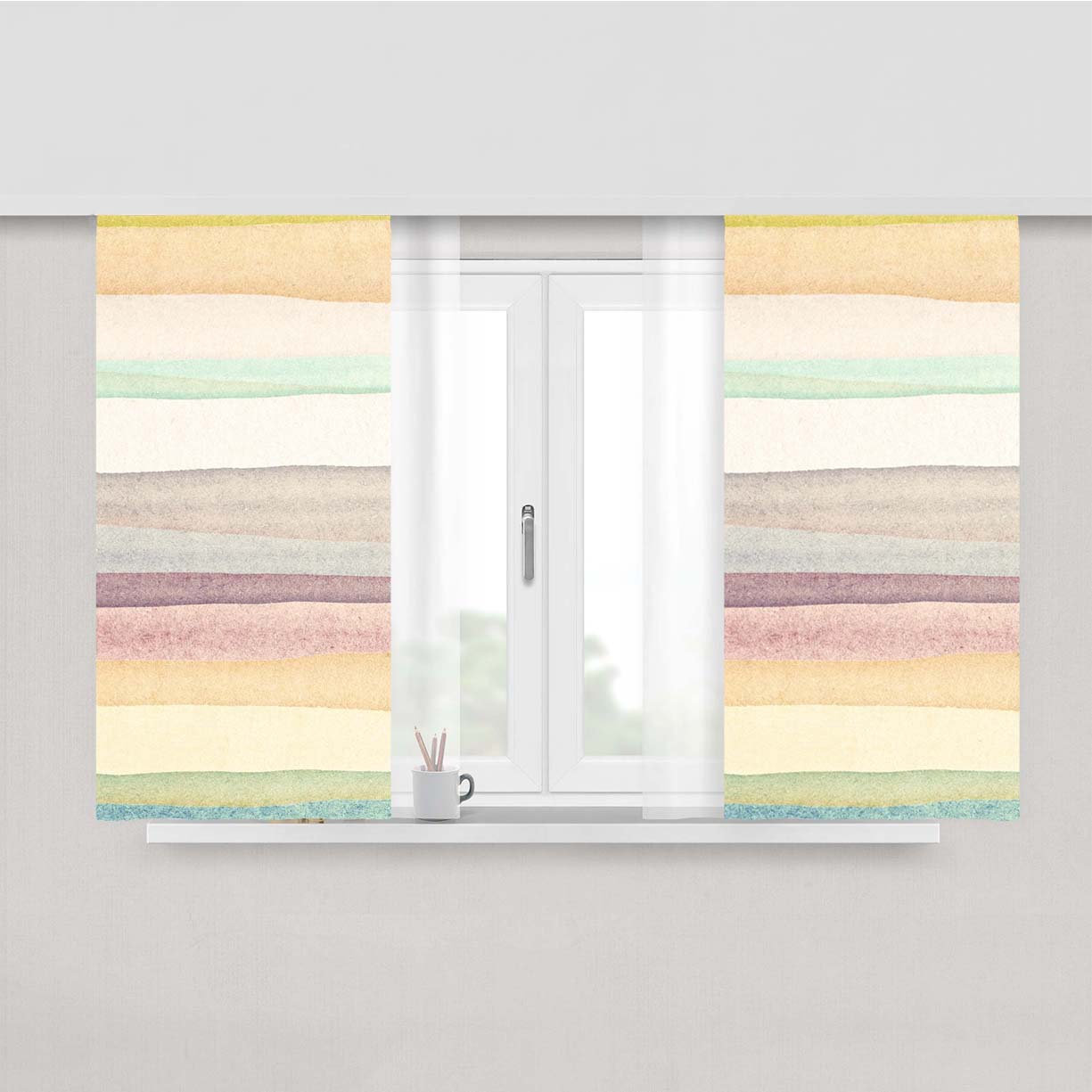 Rainbow Peach Skin Window Curtains