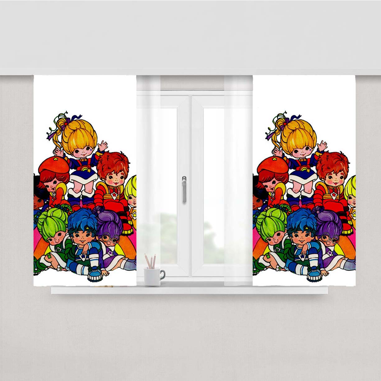 Rainbow Brite Peach Skin Window Curtains