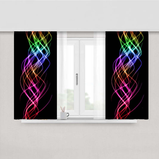Rainbow Light Effect Peach Skin Window Curtains