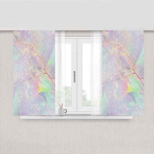 Rainbow Marble Peach Skin Window Curtains