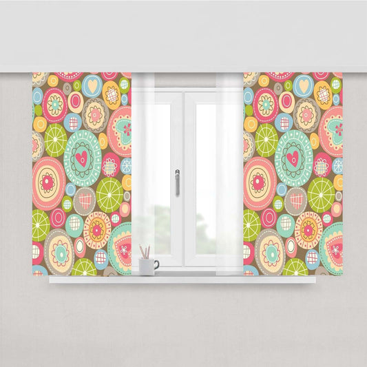 Rainbow Qubicle Art Peach Skin Window Curtains