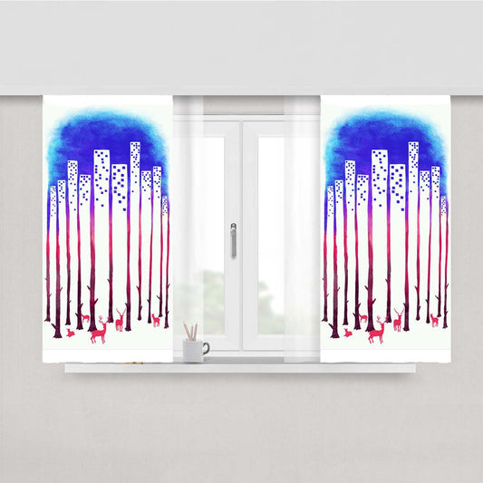 Rainbow Rusa Peach Skin Window Curtains