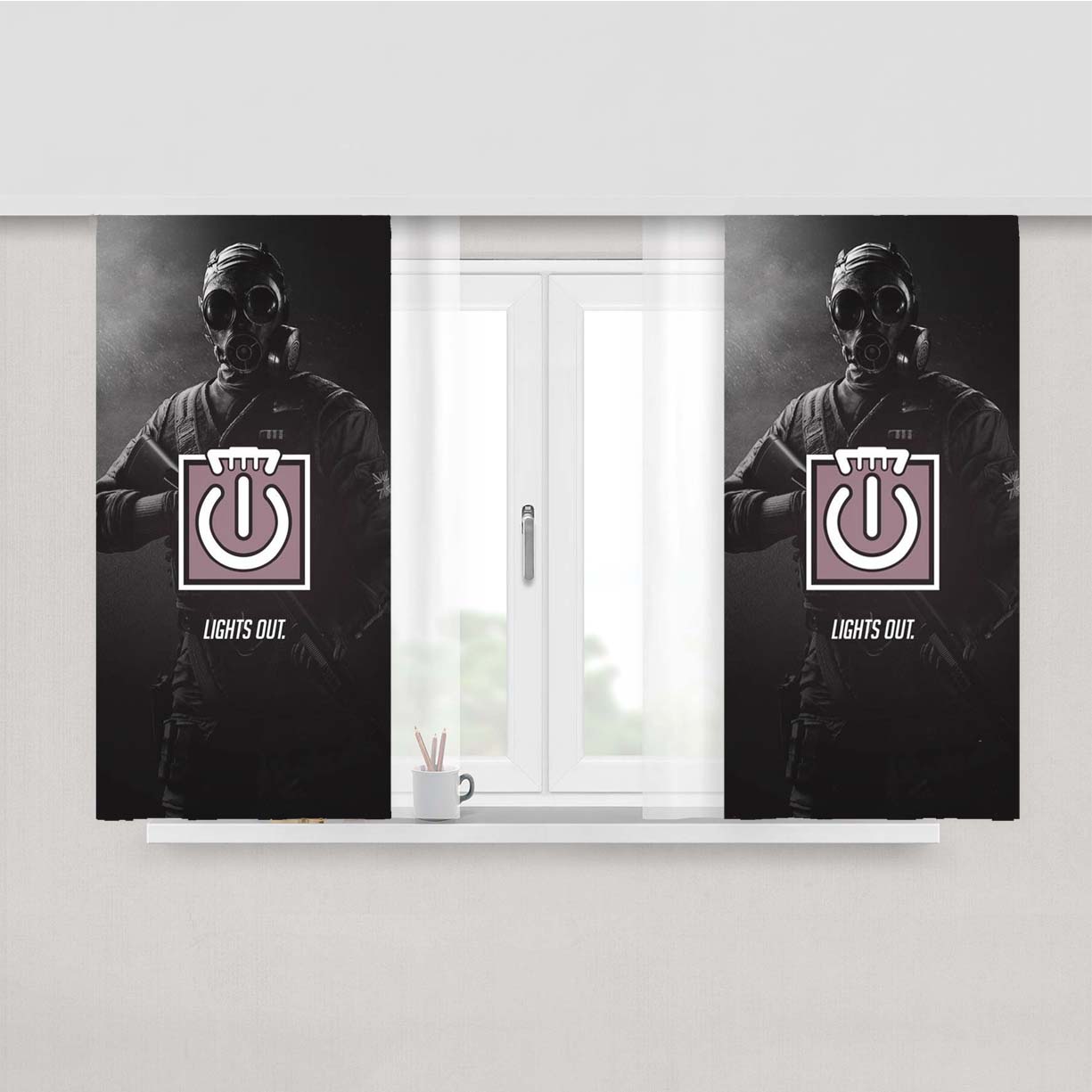 Rainbow Six Siege Attackers Thatcher Peach Skin Window Curtains