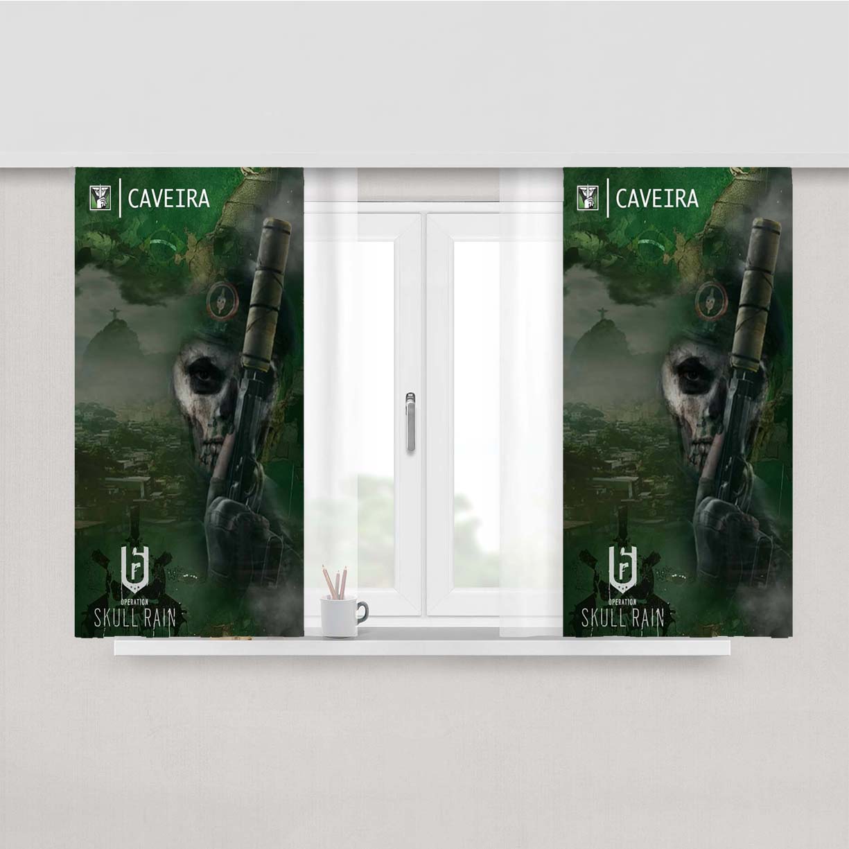 Rainbow Six Siege Caveira Skull Rain Tom Clancy Peach Skin Window Curtains