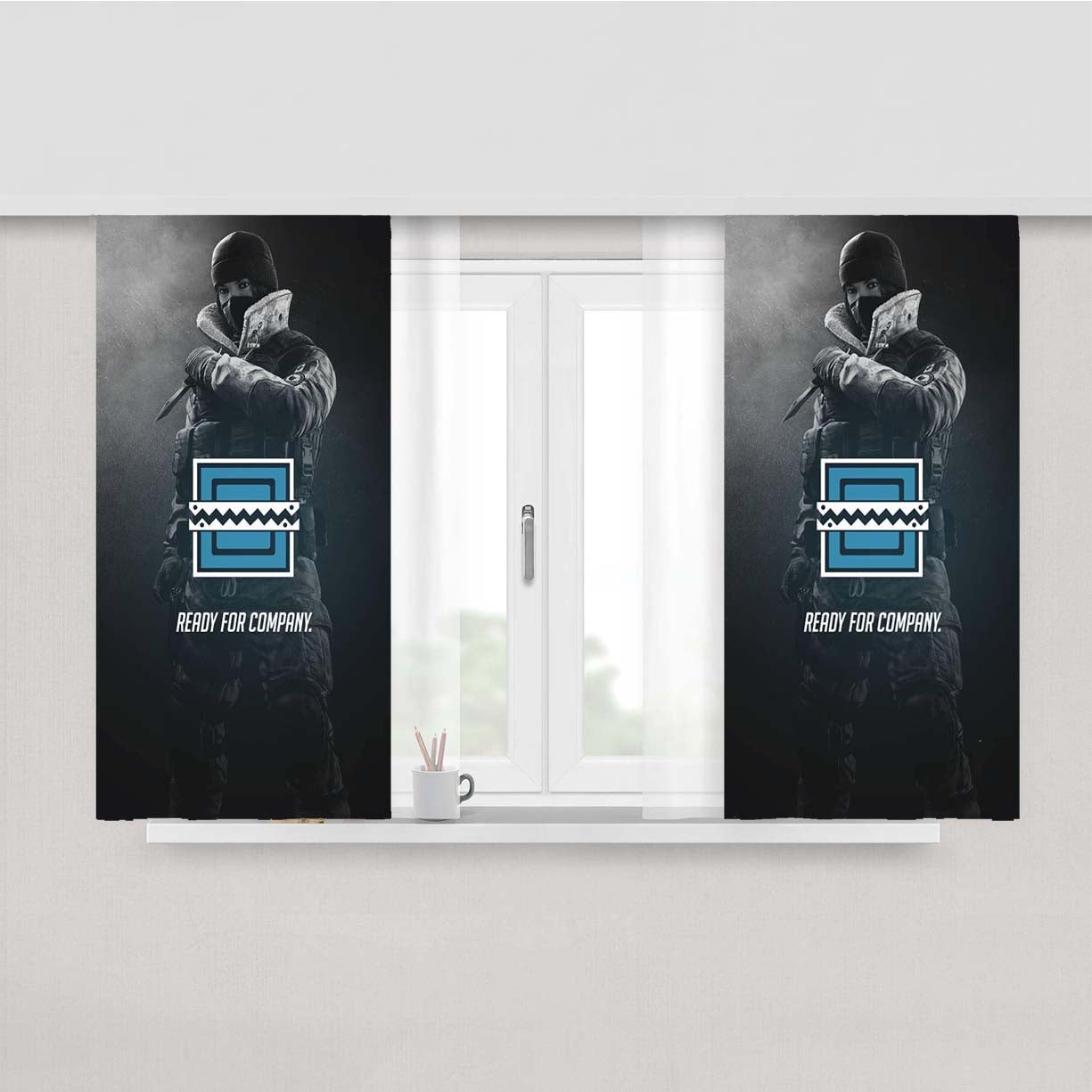 Rainbow Six Siege Defenders Frost Peach Skin Window Curtains