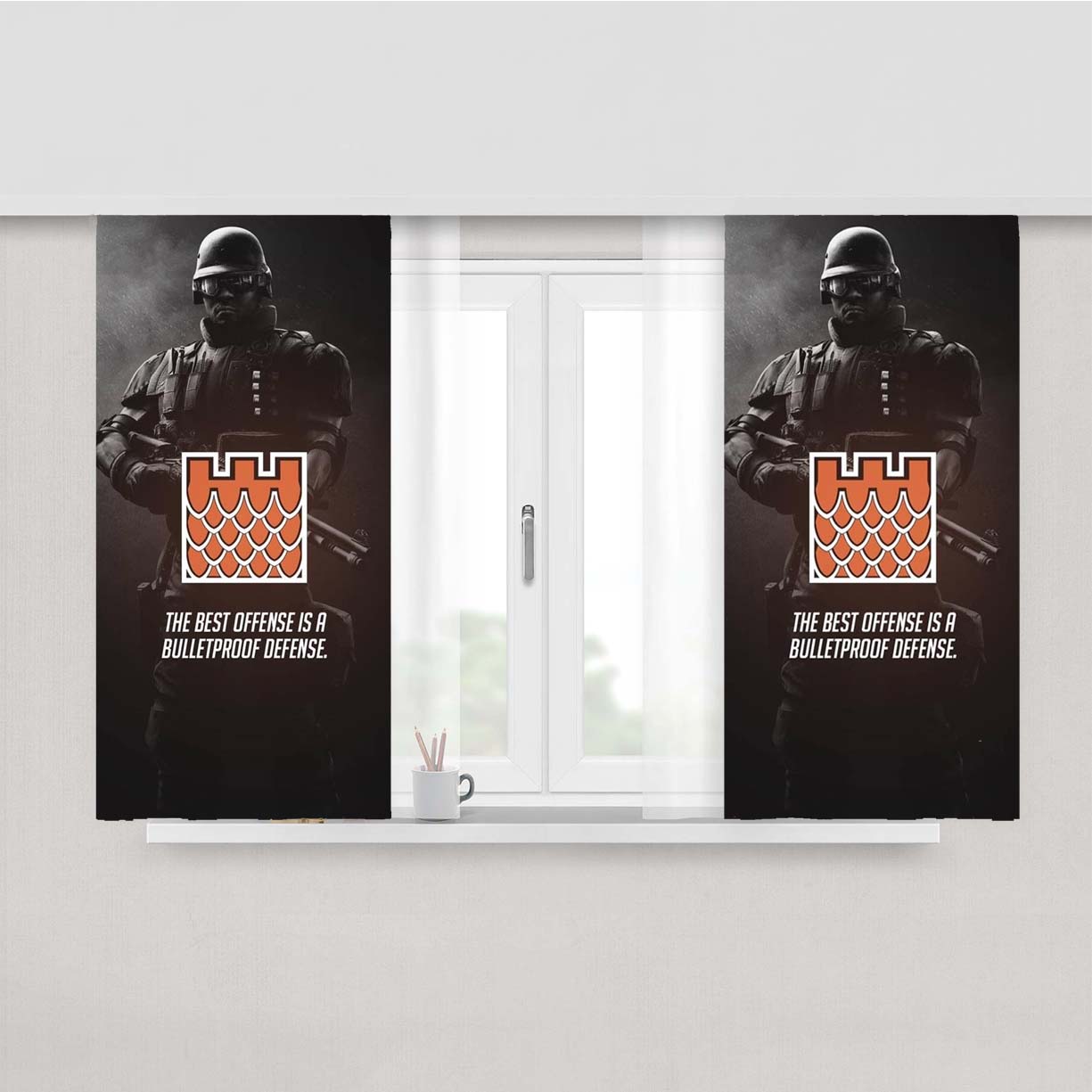 Rainbow Six Siege Defenders Rook Peach Skin Window Curtains
