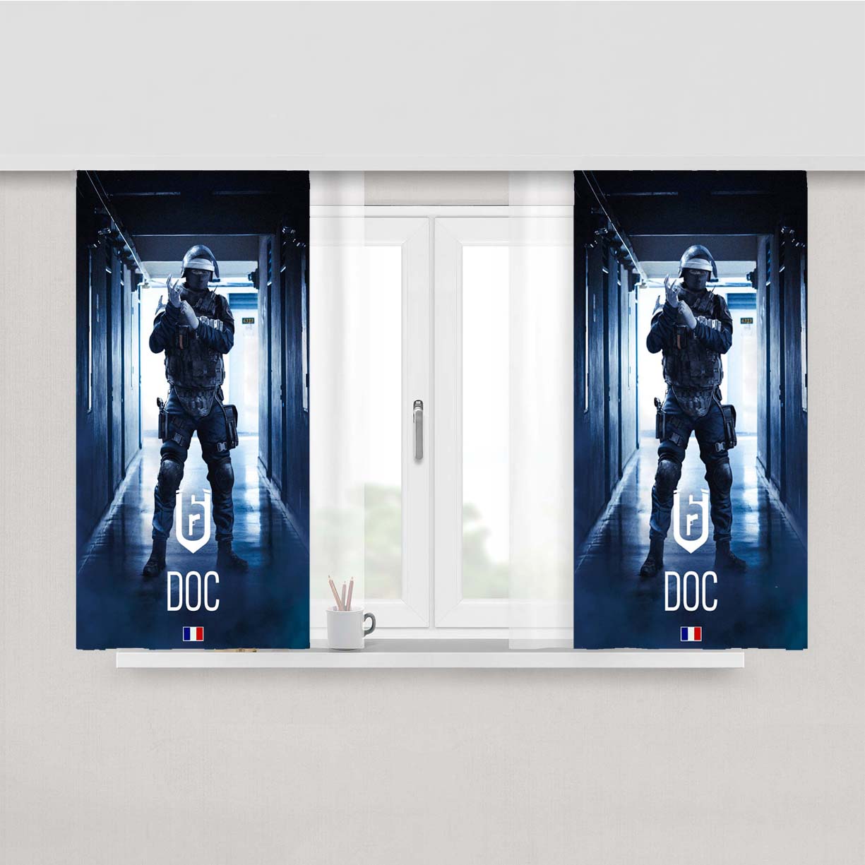 Rainbow Six Siege Doc Tom Clancy Peach Skin Window Curtains