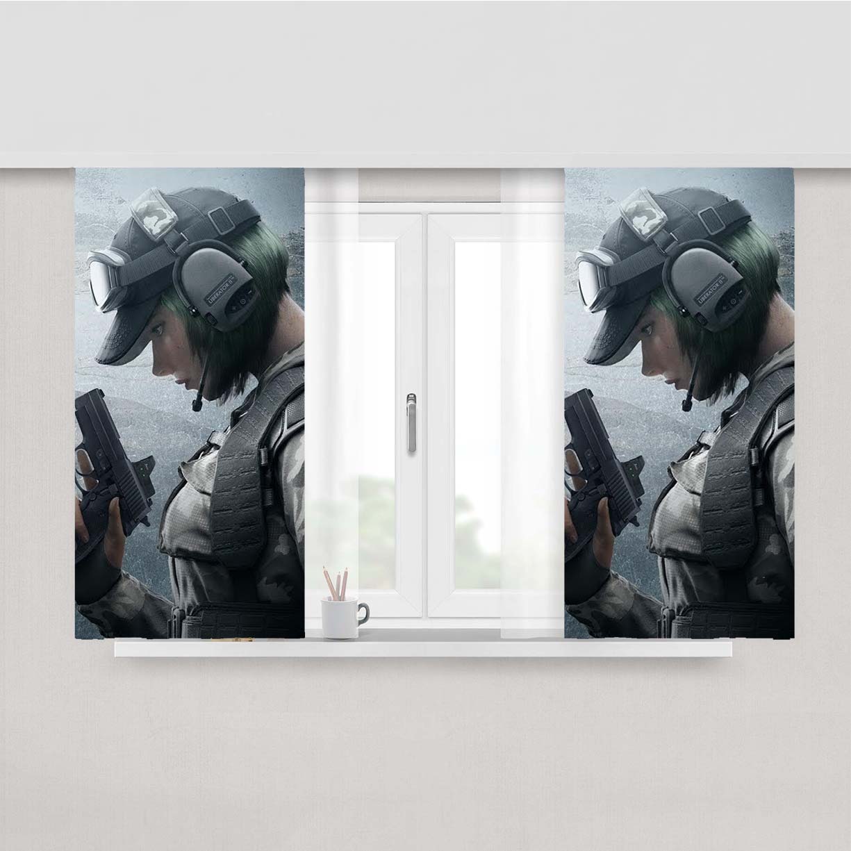 Rainbow Six Siege Ela Peach Skin Window Curtains