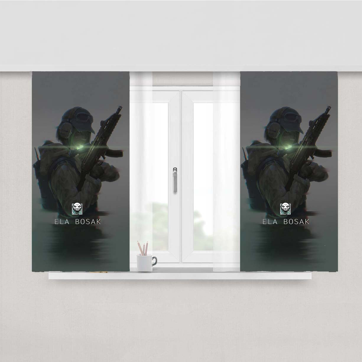 Rainbow Six Siege Ela Bosak Tom Clancy Peach Skin Window Curtains