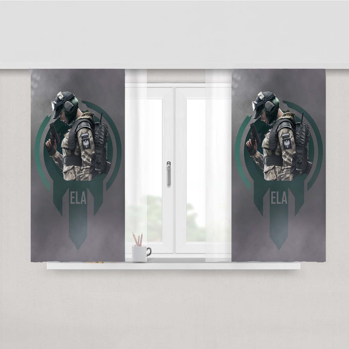 Rainbow Six Siege Ela Tom Clancy Peach Skin Window Curtains