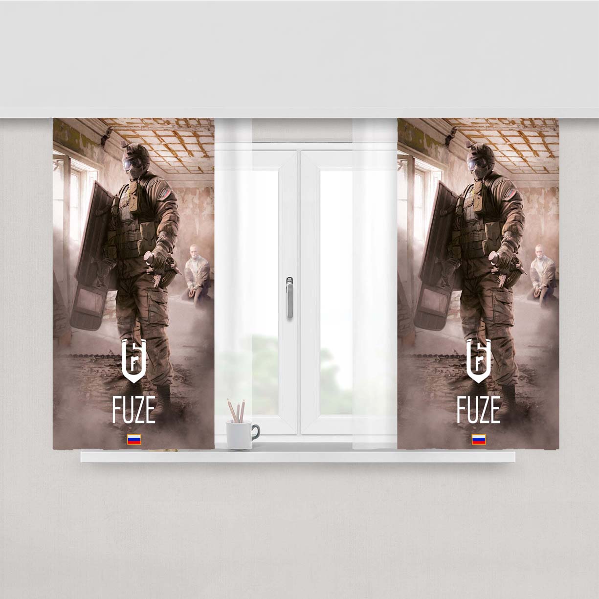 Rainbow Six Siege Fuze Tom Clancy Peach Skin Window Curtains