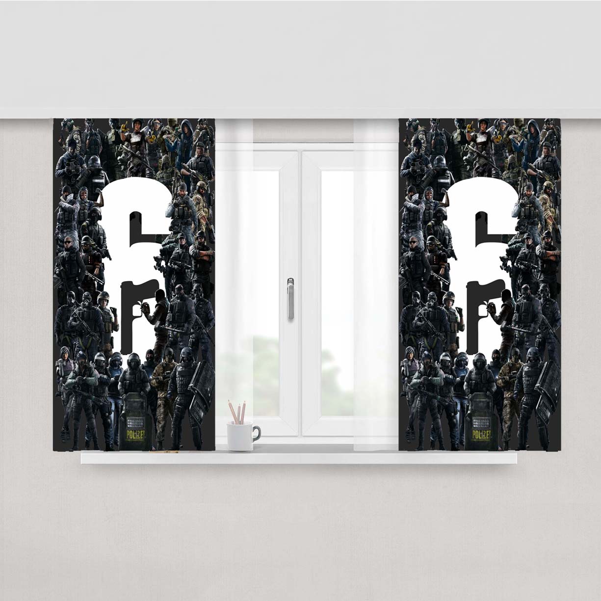 Rainbow Six Siege Games Characters Peach Skin Window Curtains
