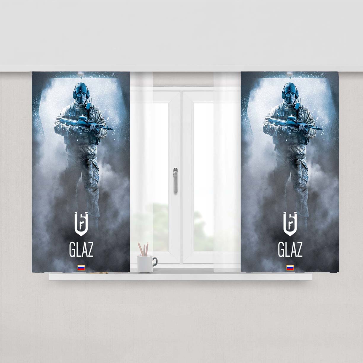 Rainbow Six Siege Glaz Tom Clancy Peach Skin Window Curtains