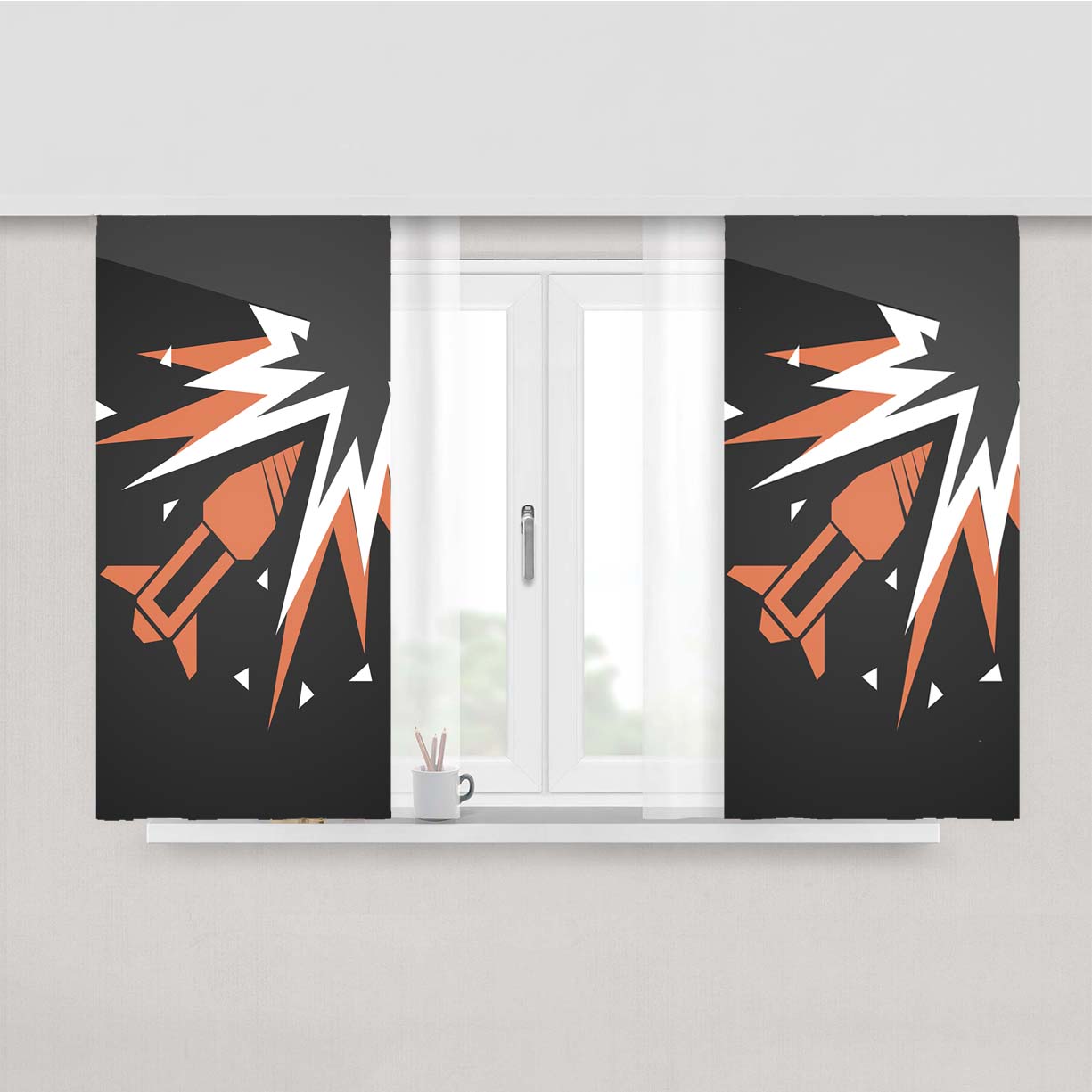 Rainbow Six Siege Icon Peach Skin Window Curtains