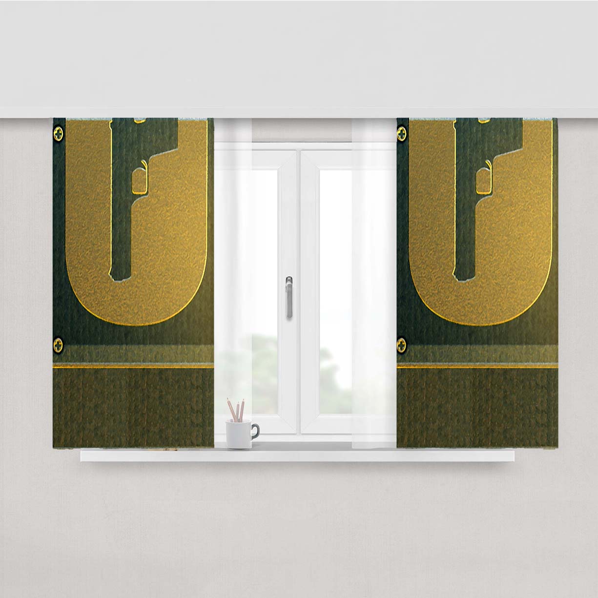 Rainbow Six Siege Logo Microsoft Peach Skin Window Curtains