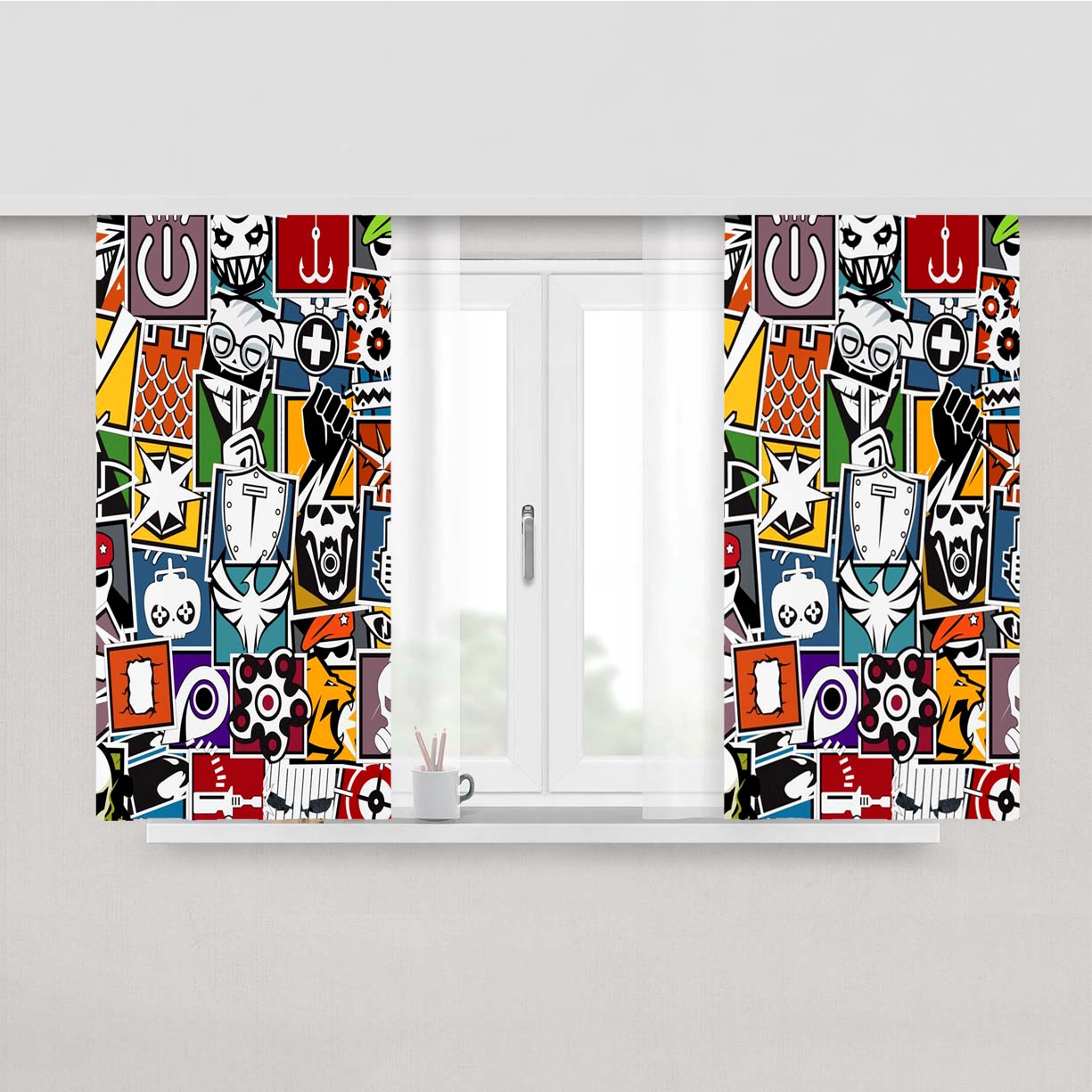 Rainbow Six Siege Sticker Boom Peach Skin Window Curtains