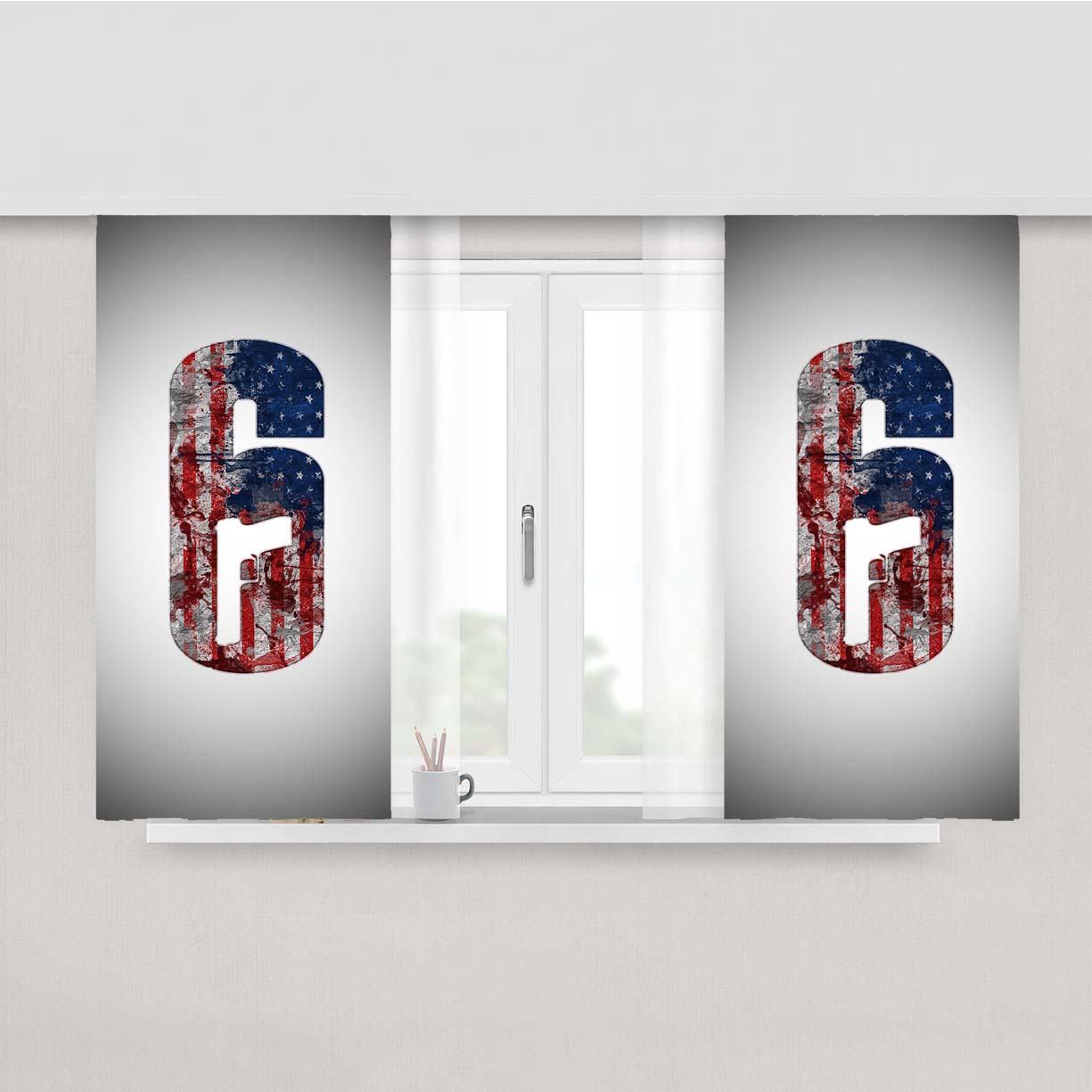Rainbow Six Siege Usa Peach Skin Window Curtains
