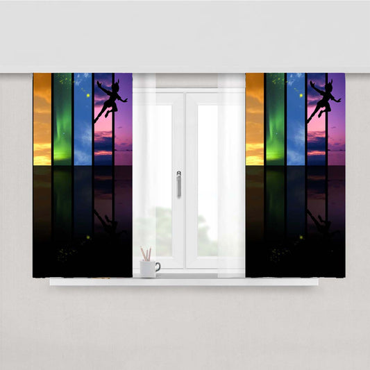 Rainbow Skies And Peter Pan Peach Skin Window Curtains