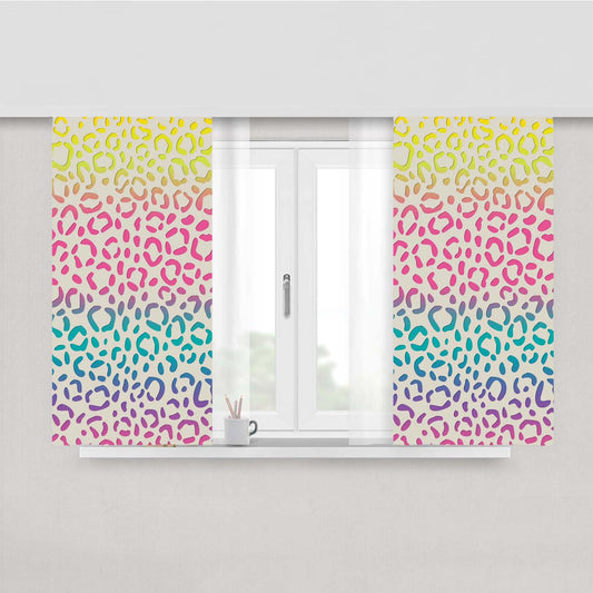 Rainbow Water Peach Skin Window Curtains