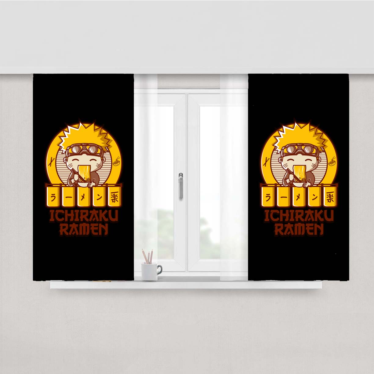 Ramen Ichiraku Naruto Peach Skin Window Curtains