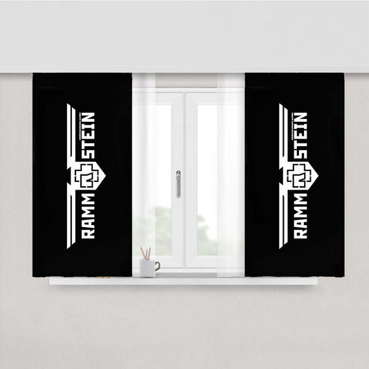 Rammstein Black Logo Peach Skin Window Curtains