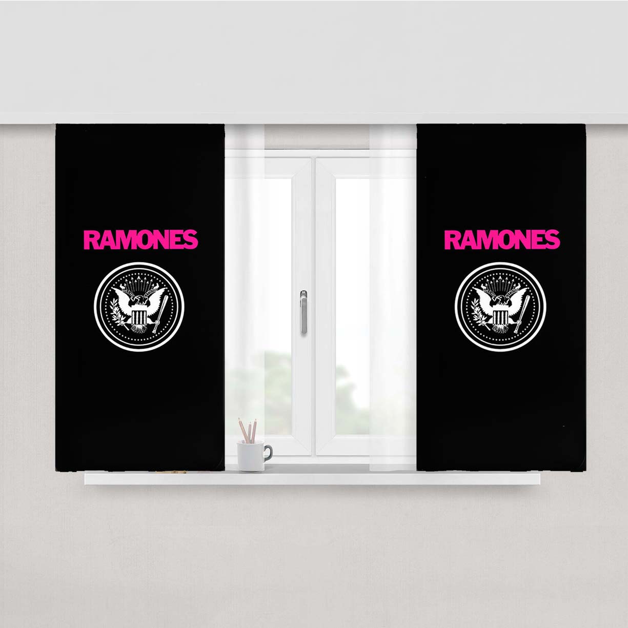Ramones Band Peach Skin Window Curtains