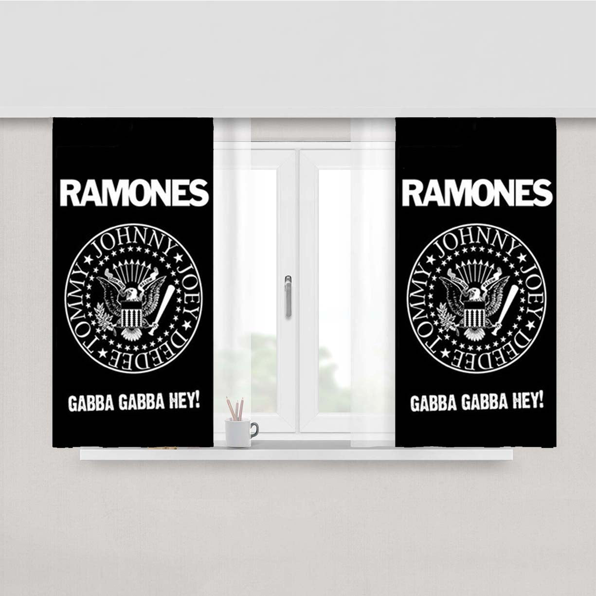 Ramones Gobba Gabba Hey Peach Skin Window Curtains