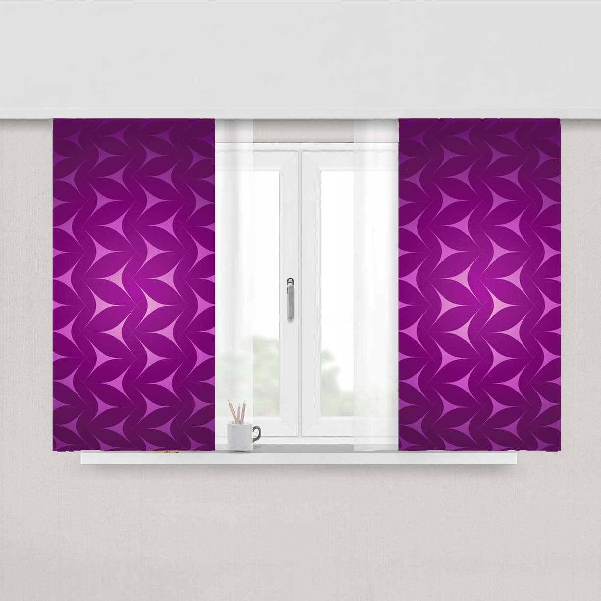 Random Arrow Violet Peach Skin Window Curtains