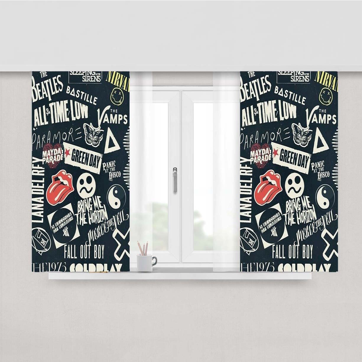 Random Best Band Peach Skin Window Curtains
