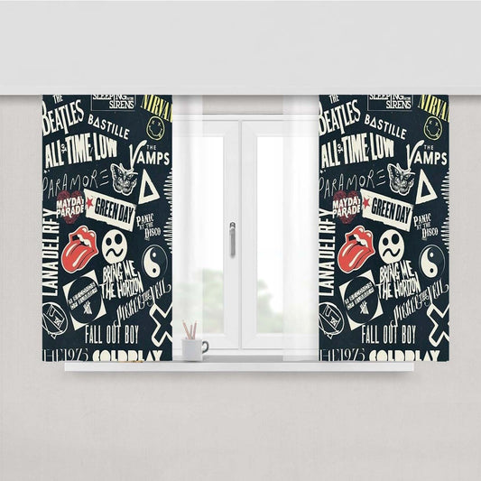 Random Best Band Peach Skin Window Curtains