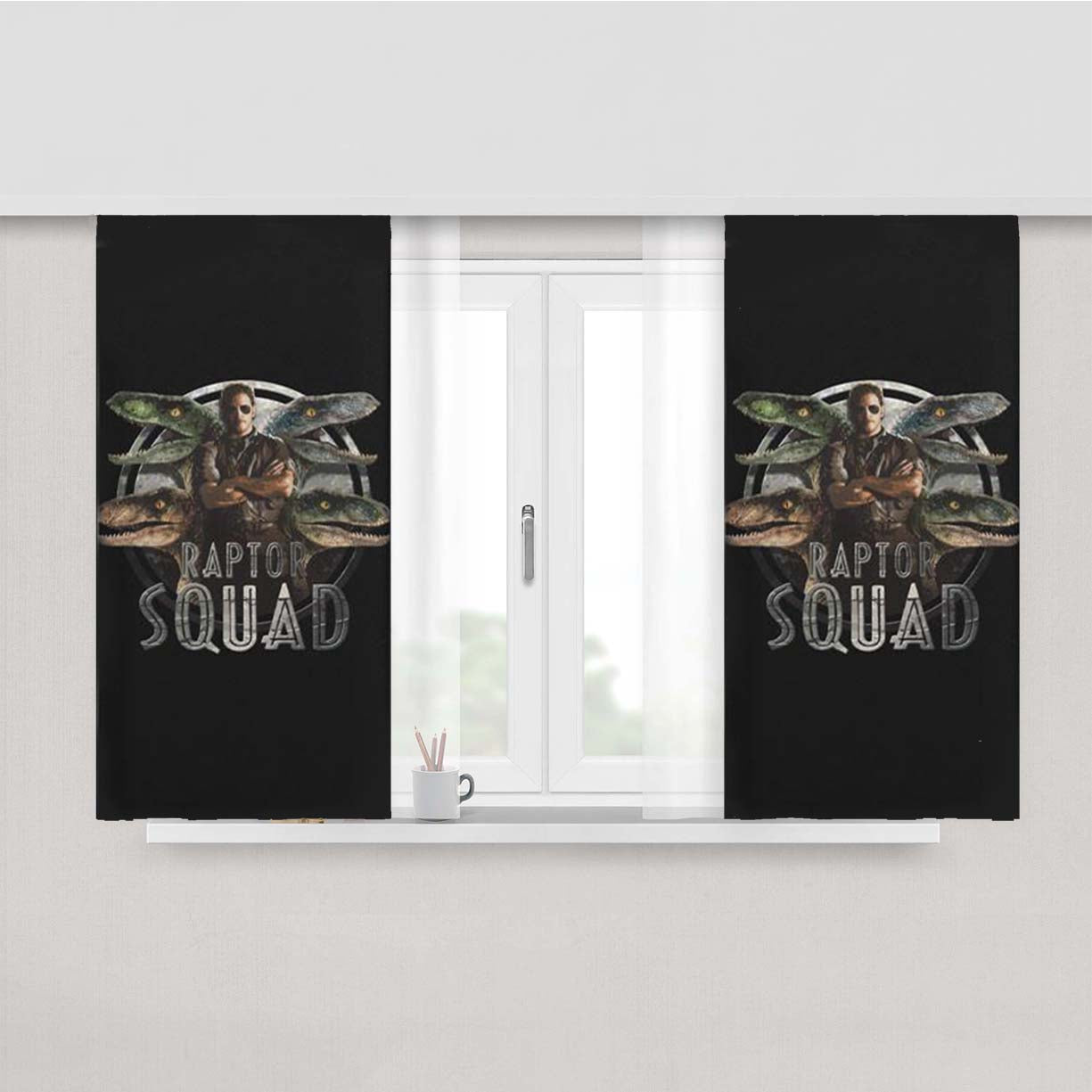 Raptor Squads Peach Skin Window Curtains