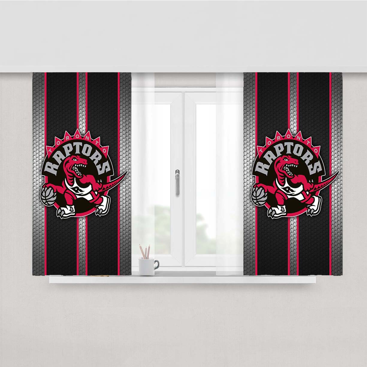 Raptors Nba Peach Skin Window Curtains