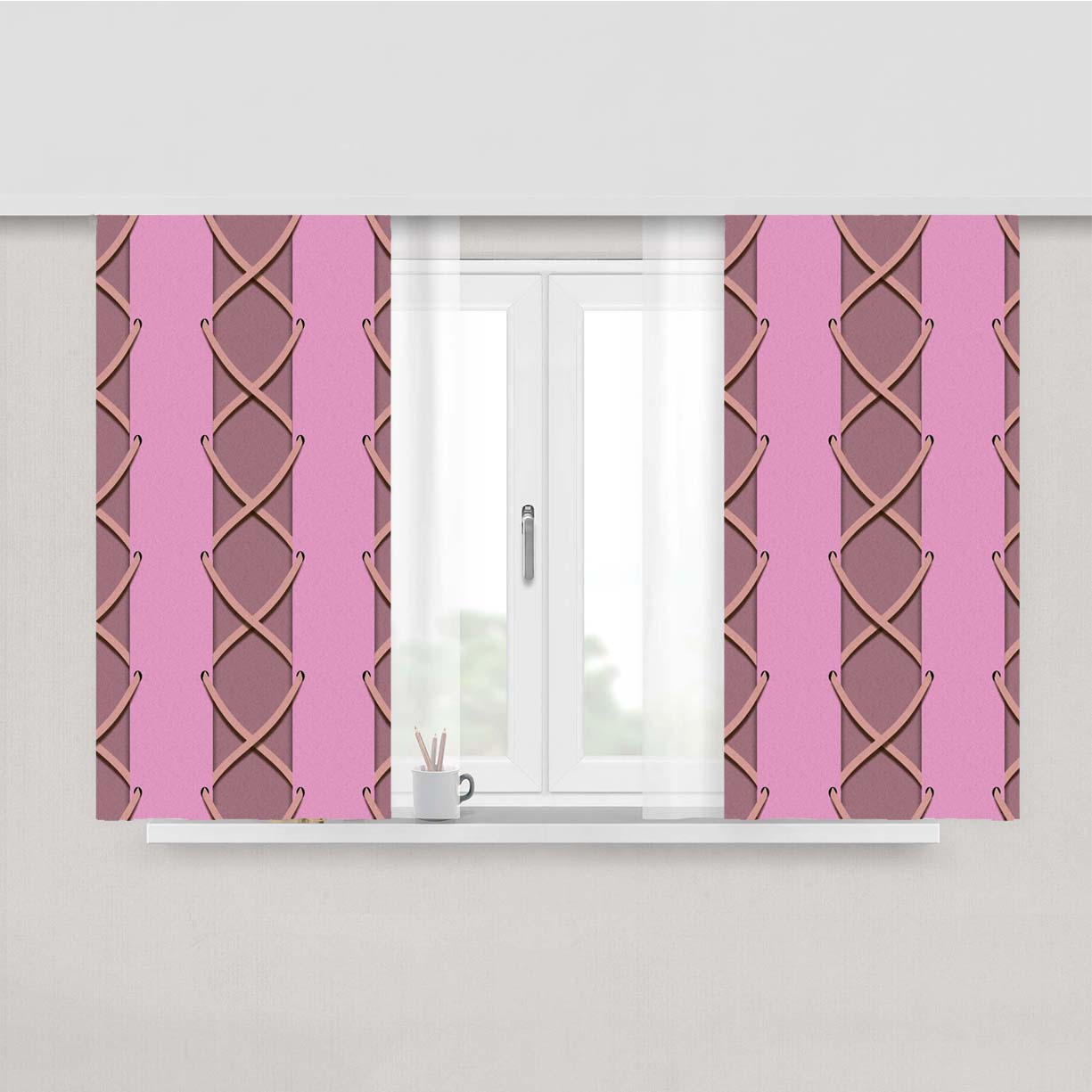 Rapunzel Princess Corset Dress Peach Skin Window Curtains