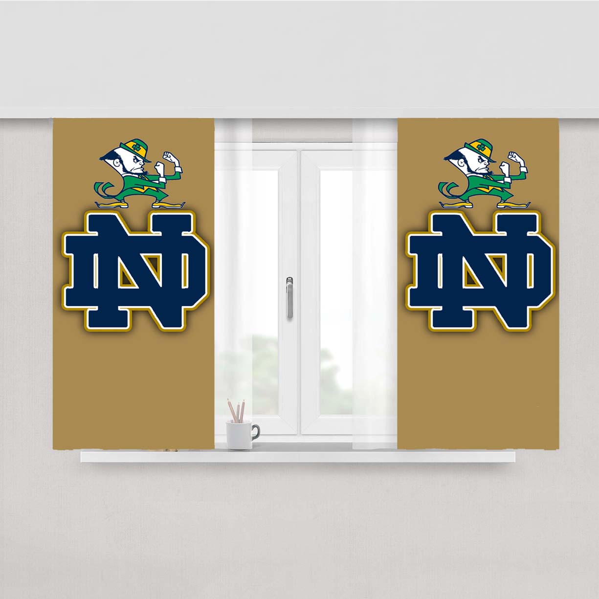 Rare Notre Dame Fighting Irish Peach Skin Window Curtains